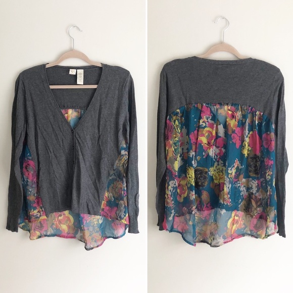 Anthropologie Sweaters - Anthropologie Yellow Bird Silk Spliced Cardigan